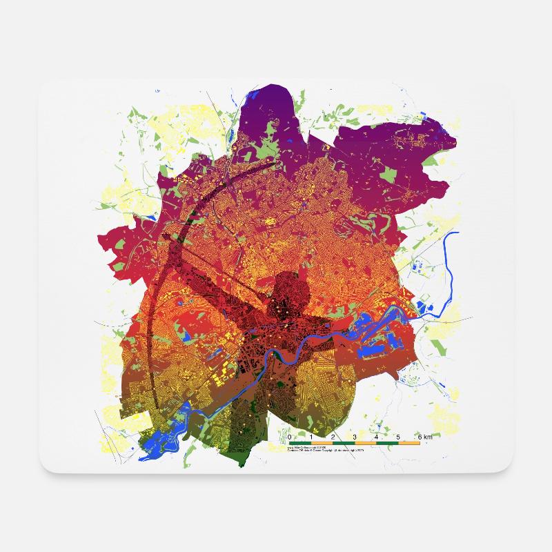 Robin Hood über Mitternacht Nottingham - Mousepad (Querformat) - Weiß