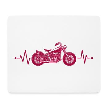 Motorradfahrer Heartbeat Line Motorrad Geschenk - Mousepad (Querformat) - Weiß - Vorne