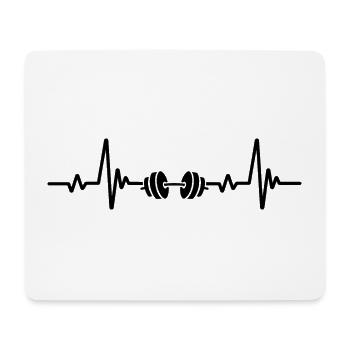 Weightlifting Heartbeat - Mouse Pad (horizontal) - white - Front