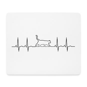 EKG of a cat lover - Mouse Pad (horizontal) - white - Front