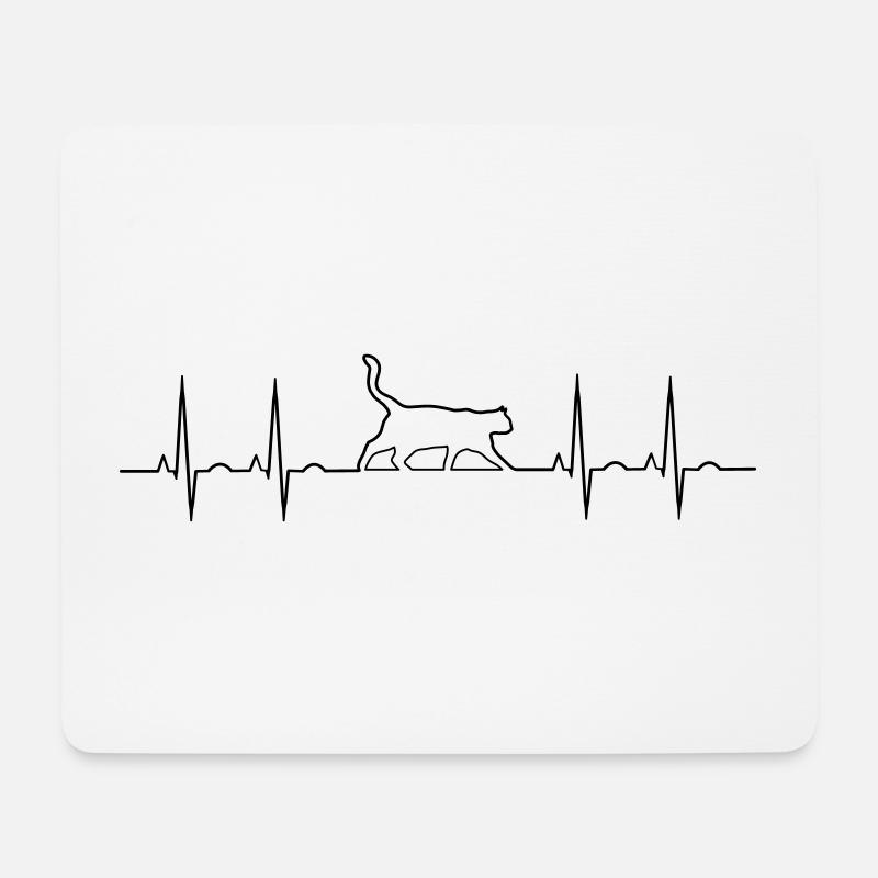 EKG eines Katzenliebhaber - Mousepad (Querformat) - Weiß