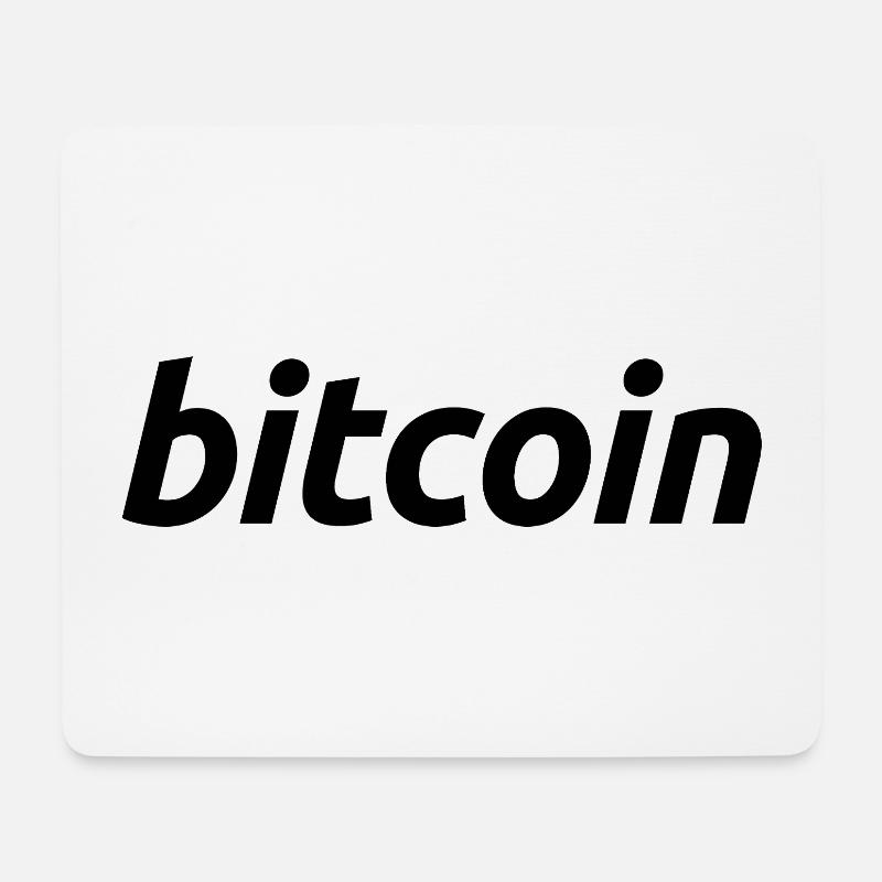 Bitcoin Wortkunst FinTech Typo Design - Mousepad (Querformat) - Weiß