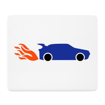 ★ Designfarben änderbar ★ Flammen am Auspuff - Mousepad (Querformat) - Weiß - Vorne