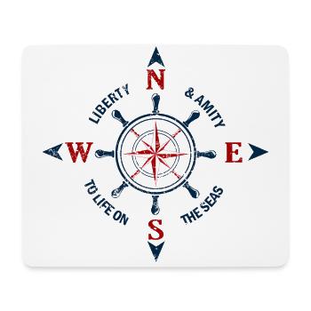 Compass wind rose navigation for the captain - Mouse Pad (horizontal) - white - Front