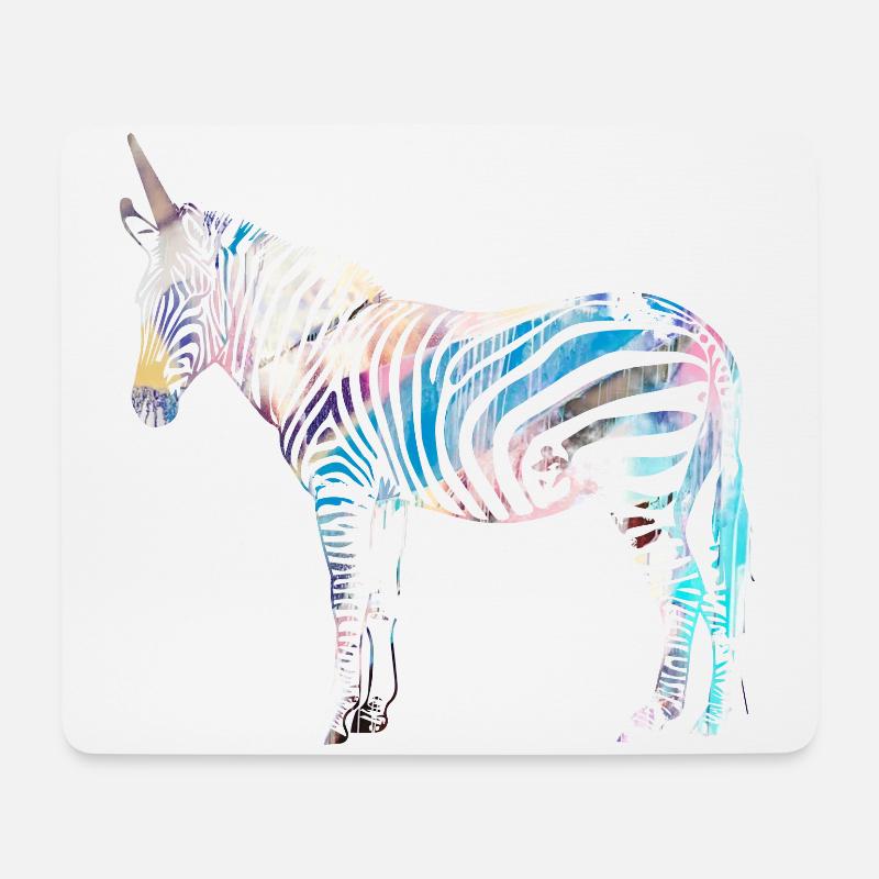 Zebra,einhorn, bunt , illustration,graffiti - Mousepad (Querformat) - Weiß