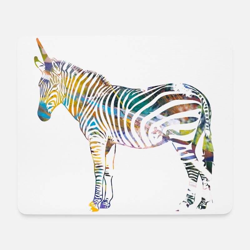 Zebra,einhorn, bunt , illustration,graffiti - Mousepad (Querformat) - Weiß