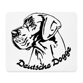 Deutsche Dogge schwarz - Mousepad (Querformat) - Weiß - Vorne