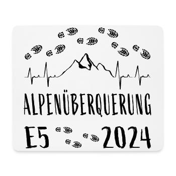 Alpenüberquerung E5 2024 Herzschlag - Mousepad (Querformat) - Weiß - Vorne
