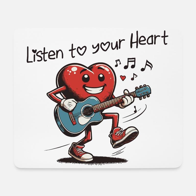 Listen to yourt heart - Mousepad (Querformat) - Weiß