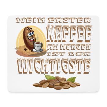 Mon premier café du matin 1 - Tapis de souris (format paysage) - blanc - Devant