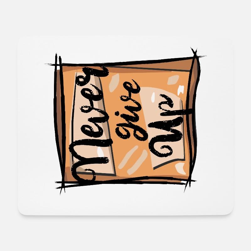 Never give up - Gib niemals auf - Mousepad (Querformat) - Weiß