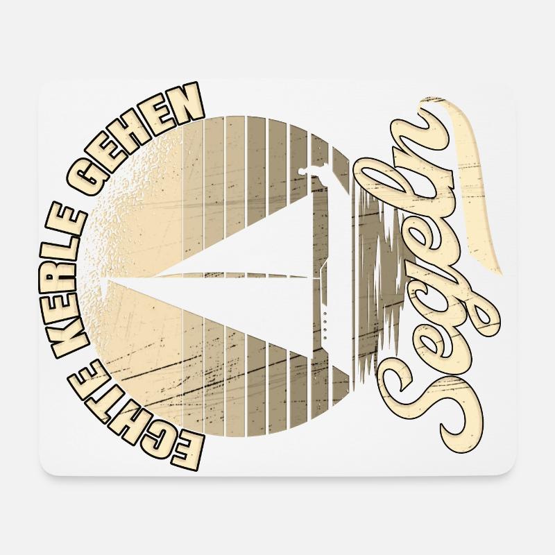 Segler Segelboot Meer Vintage Echte Kerle Gehen - Mousepad (Querformat) - Weiß