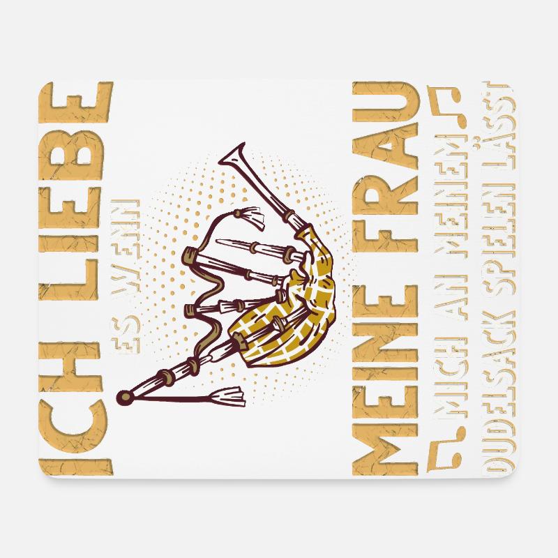 Dudelsack Musikverein Sackpfeifer Musiker - Mousepad (Querformat) - Weiß