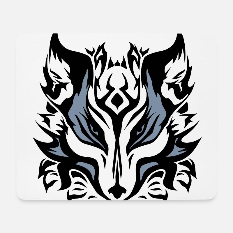 Wolf / Fox Face - Mouse Pad (horizontal) - white