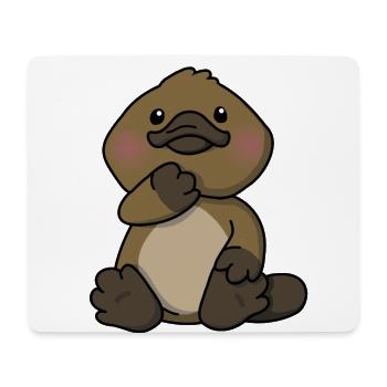 Cute Baby Platypus Cartoon - Mouse Pad (horizontal) - white - Front