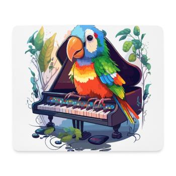 Parrot Pianist - Mouse Pad (horizontal) - white - Front