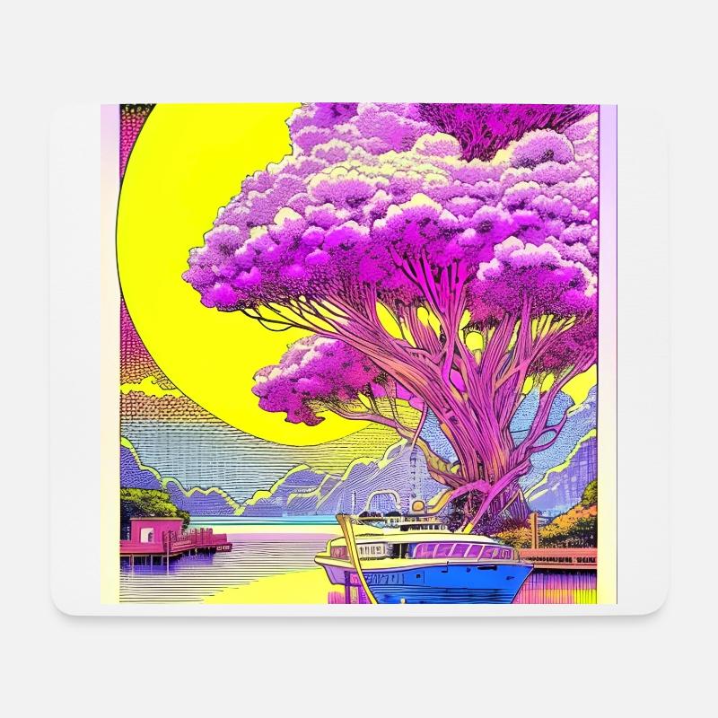 Blühende Fantasie - Mousepad (Querformat) - Weiß