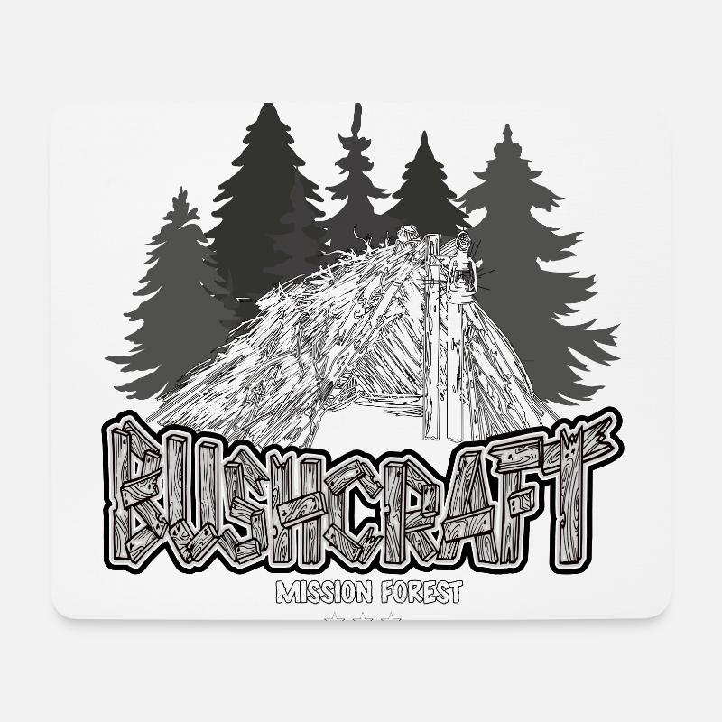 Bushcraft Abenteuer Survival Outdoor Shelter - Mousepad (Querformat) - Weiß