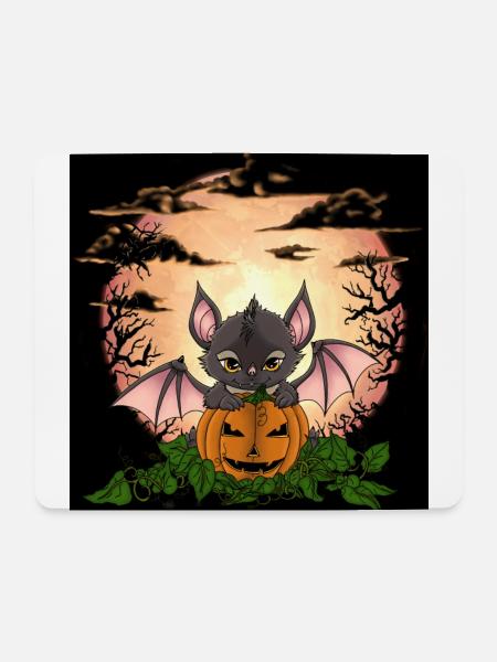 Bat before the full moon on Halloween - Mouse Pad (horizontal) - white