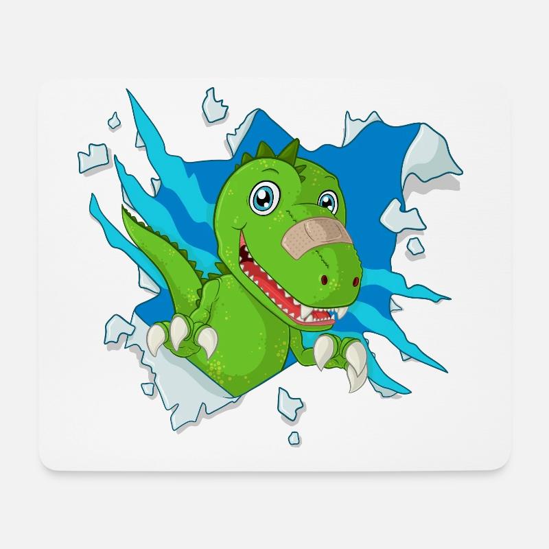 Süßer Dinosaurier - Mousepad (Querformat) - Weiß