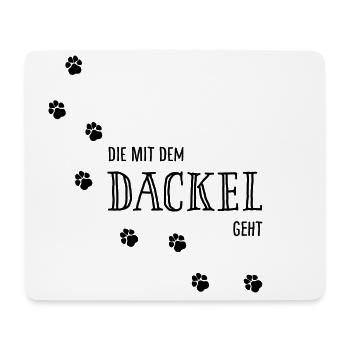 Die mit dem Dackel geht - Hundepfoten - Mousepad (Querformat) - Weiß - Vorne