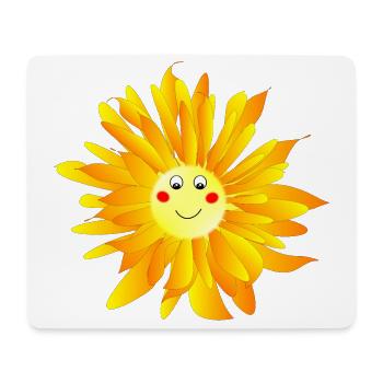 Blume mit Augen - Mousepad (Querformat) - Weiß - Vorne