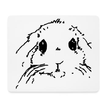 Hase - Mousepad (Querformat) - Weiß - Vorne