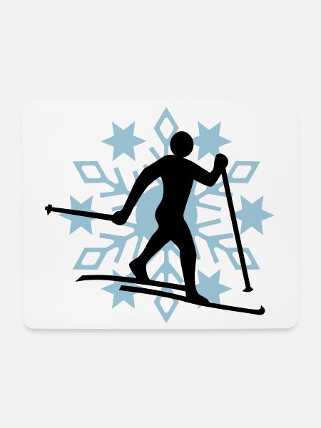 Cross-country snow flake - Mouse Pad (horizontal) - white