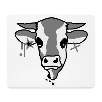 La tête d'une vache - Tapis de souris (format paysage) - blanc - Devant