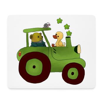 Mit dem Trecker unterwegs - Mousepad (Querformat) - Weiß - Vorne