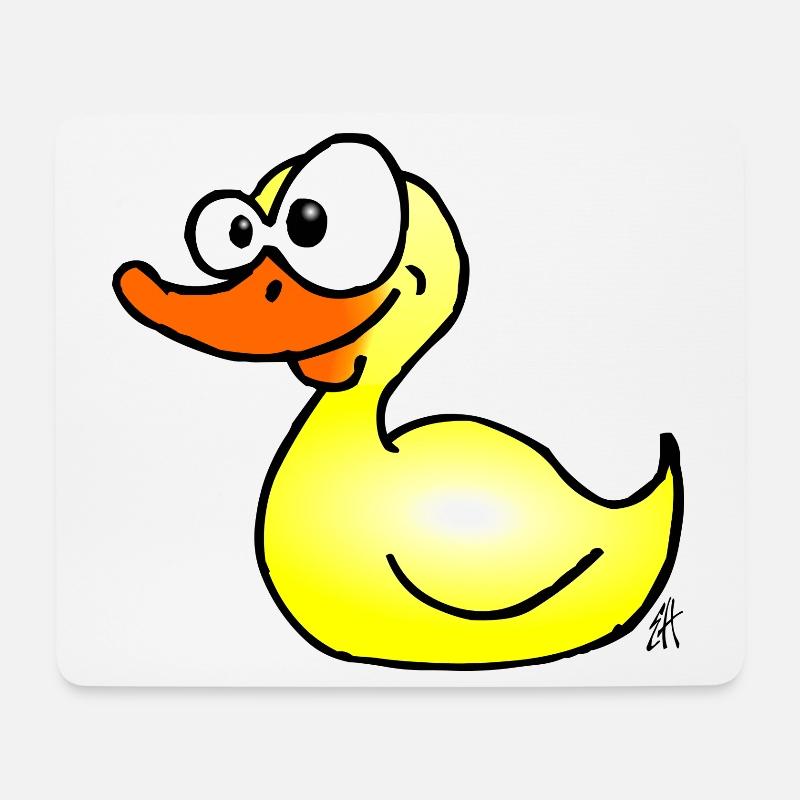 Playful Duck Cartoon Illustration - Mouse Pad (horizontal) - white