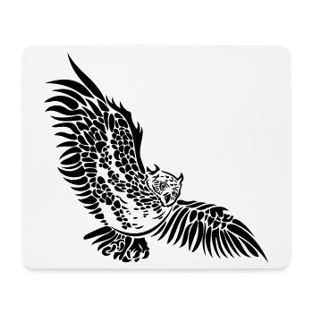 Eule Flügel Kauz Uhu Nachteule - Mousepad (Querformat) - Weiß - Vorne