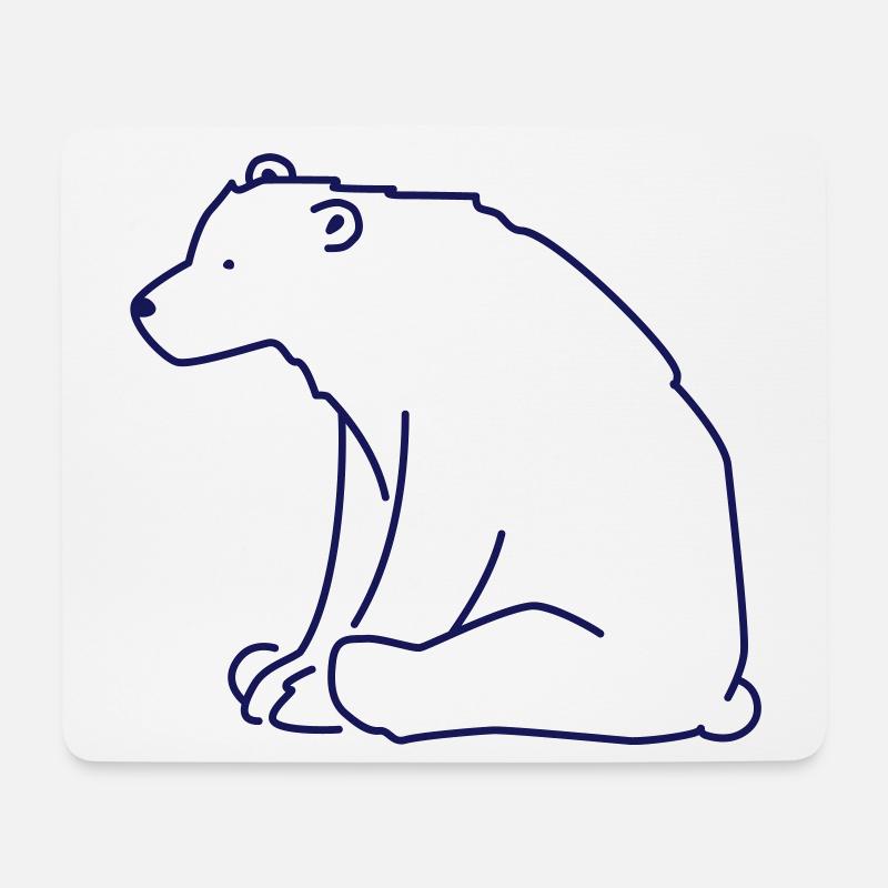 Süßer Eisbär Cartoon – Arktis Tiermotiv - Mousepad (Querformat) - Weiß