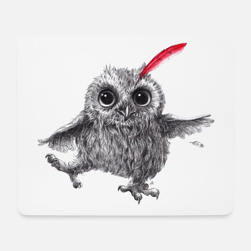 Chef Red - Happy Owl - Tapis de souris (format paysage) - blanc