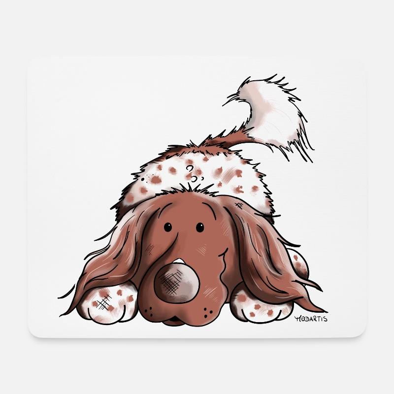 Drolliger Münsterländer - Mousepad (Querformat) - Weiß