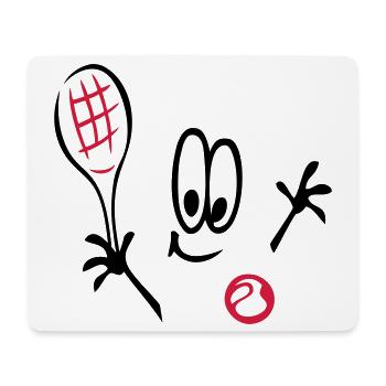 Sport, Tennis ,Tennisball, Comic - Mousepad (Querformat) - Weiß - Vorne