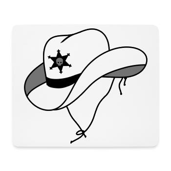 Sheriff Hut mit kleinem Skull auf Sheriff Stern - Mousepad (Querformat) - Weiß - Vorne