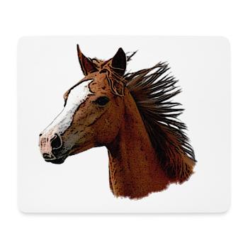 Horse face sideways, beautiful horses - Mouse Pad (horizontal) - white - Front