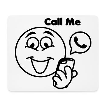 Stick head with phone and text 'call me - Mouse Pad (horizontal) - white - Front