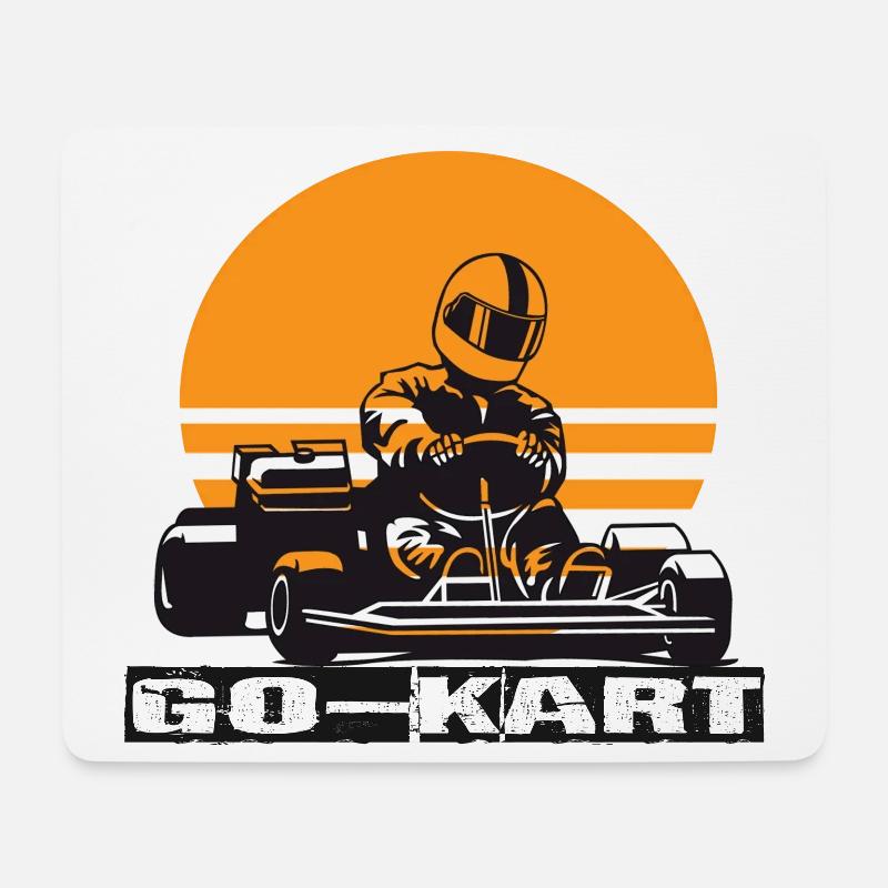 Go Kart - Mousepad (Querformat) - Weiß