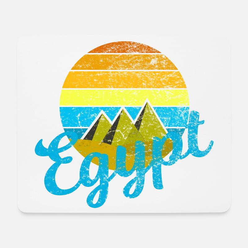Egypt Ägypten Kairo Retro Vintage Pyramiden Urlaub - Mousepad (Querformat) - Weiß