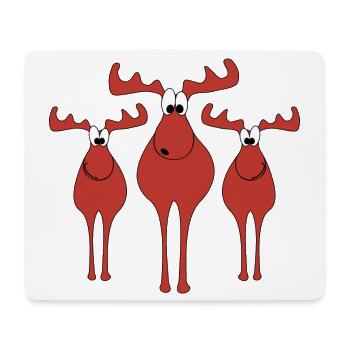 Elche Weihnachten - Mousepad (Querformat) - Weiß - Vorne