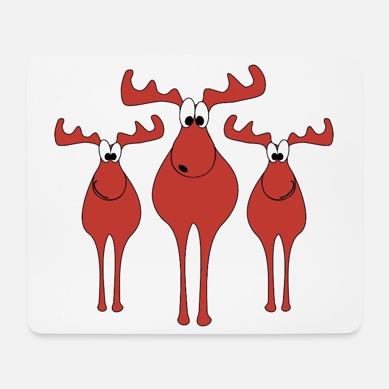 Elche Weihnachten - Mousepad (Querformat) - Weiß