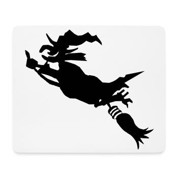 Witch with broom funny - Mouse Pad (horizontal) - white - Front