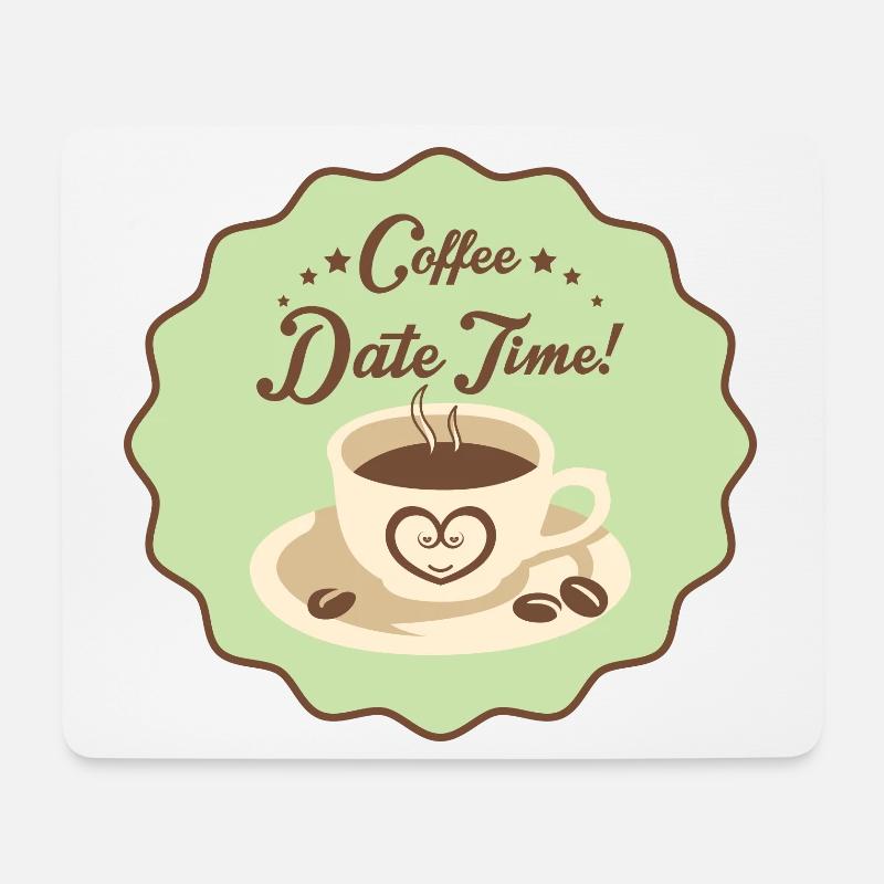 Coffee Date Time - Mousepad (Querformat) - Weiß