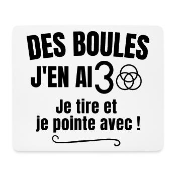 pétanque, bouliste, joueur de pétanque - Tapis de souris (format paysage) - blanc - Devant
