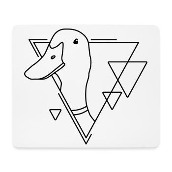 Canard en forme géométrique - Conception d’art au trait - Tapis de souris (format paysage) - blanc - Devant