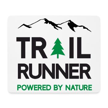 Trail Runner - Powered by Nature - Mousepad (Querformat) - Weiß - Vorne