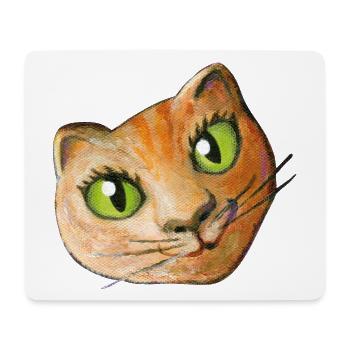 Chat Peinture Tête De Chat Tête De Chat Fan Chat Amour Chat - Tapis de souris (format paysage) - blanc - Devant