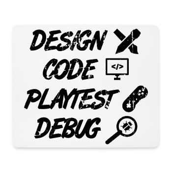 Design Code Playtest Debug - Mouse Pad (horizontal) - white - Front